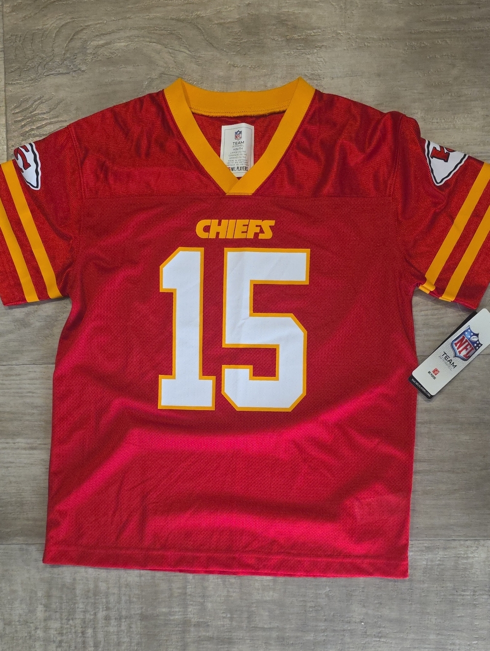 NFL Kansas City Chiefs Red #15 Youth Jersey with Yellow Accents